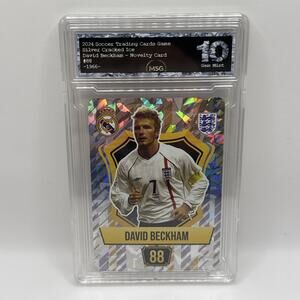 David Beckham - Holo Foil Soccer Card 2024 Grass Games - Graded 10 Real Madrid
